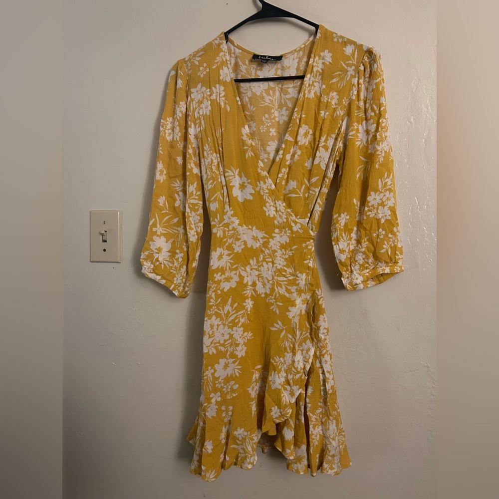 Floral Yellow Dress-Lulus - Picture 2 of 6